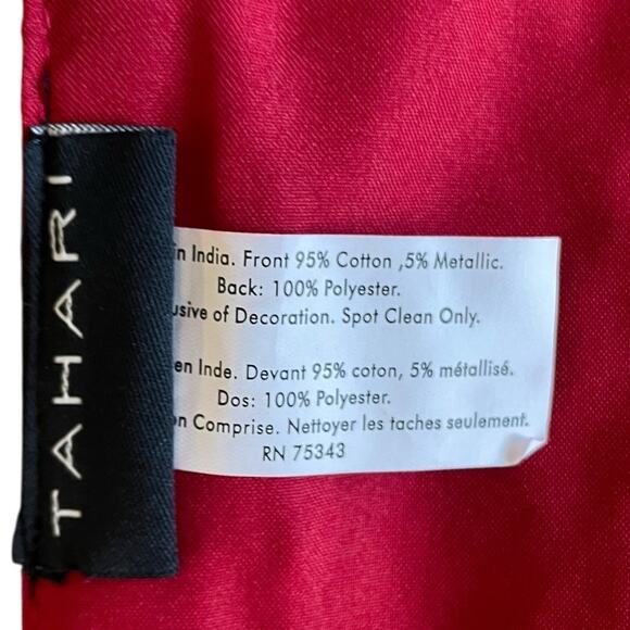 TAHARI Beaded Bow Table Runner 16x90 Christmas Holiday Red Holly Berry New - Picture 6 of 12